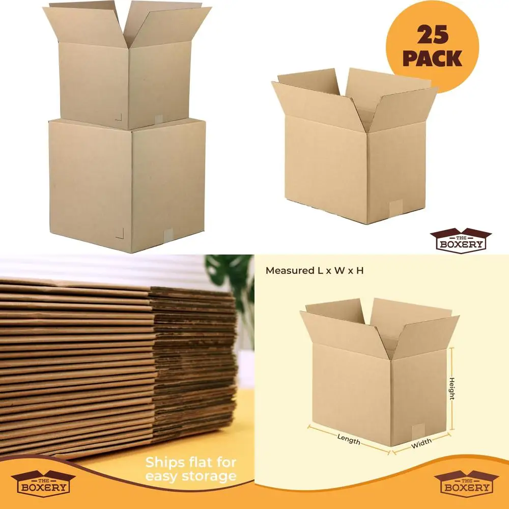 

Картонные коробки коричневого цвета 11x11x11 дюймов, 25 штук в упаковке - прочные, экологичные, пригодные для переработки, произведены в США для почтовых отправлений и упаковки.