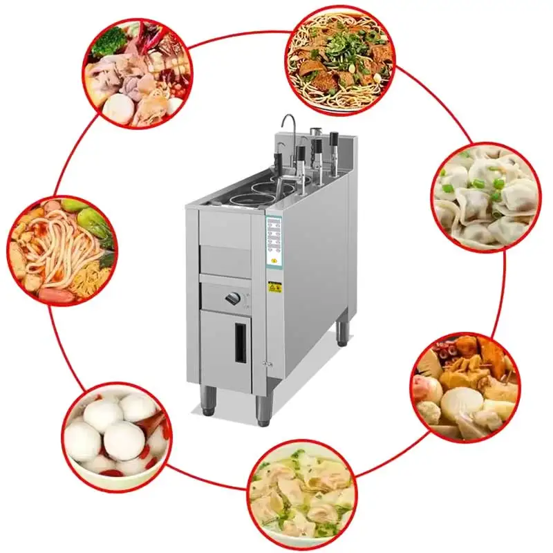 

Automatic Lift Industrial Cooking Kettle Stainless Steel Gas Auto-lifting Commercial 3-Pot 3 Lifts Cooking Machine