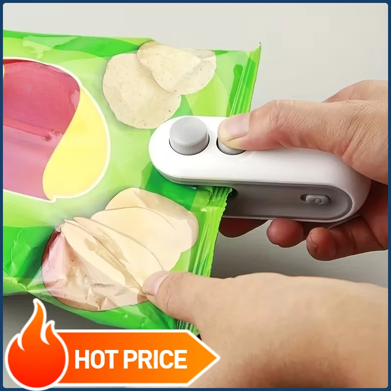 

Набор для запечатывания сумок с закусками | 1 герметик + 1 USB-кабель для зарядки, встроенная литиевая батарея, низкое энергопотребление, магнитный ручной пресс