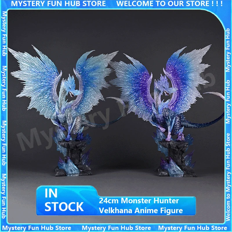 

24cm Monster Hunter Velkhana Anime Figure Game Peripheral Velkhana Desktop Ornament Collectible Model Statue Birthday Toys Gift