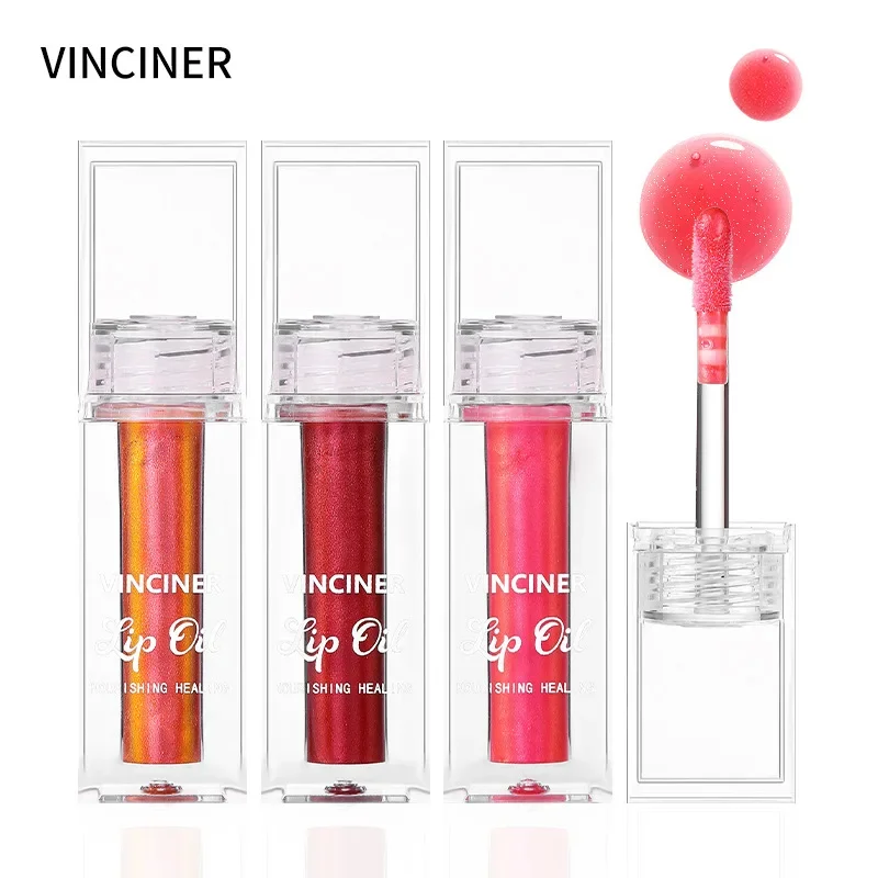 أنبوب مربع للبقع المائية المتغيرة الألوان، لؤلؤي لوني لامع، مظهر عصير، مرآة، تأثير ممتلئ، ملمع شفاه #5