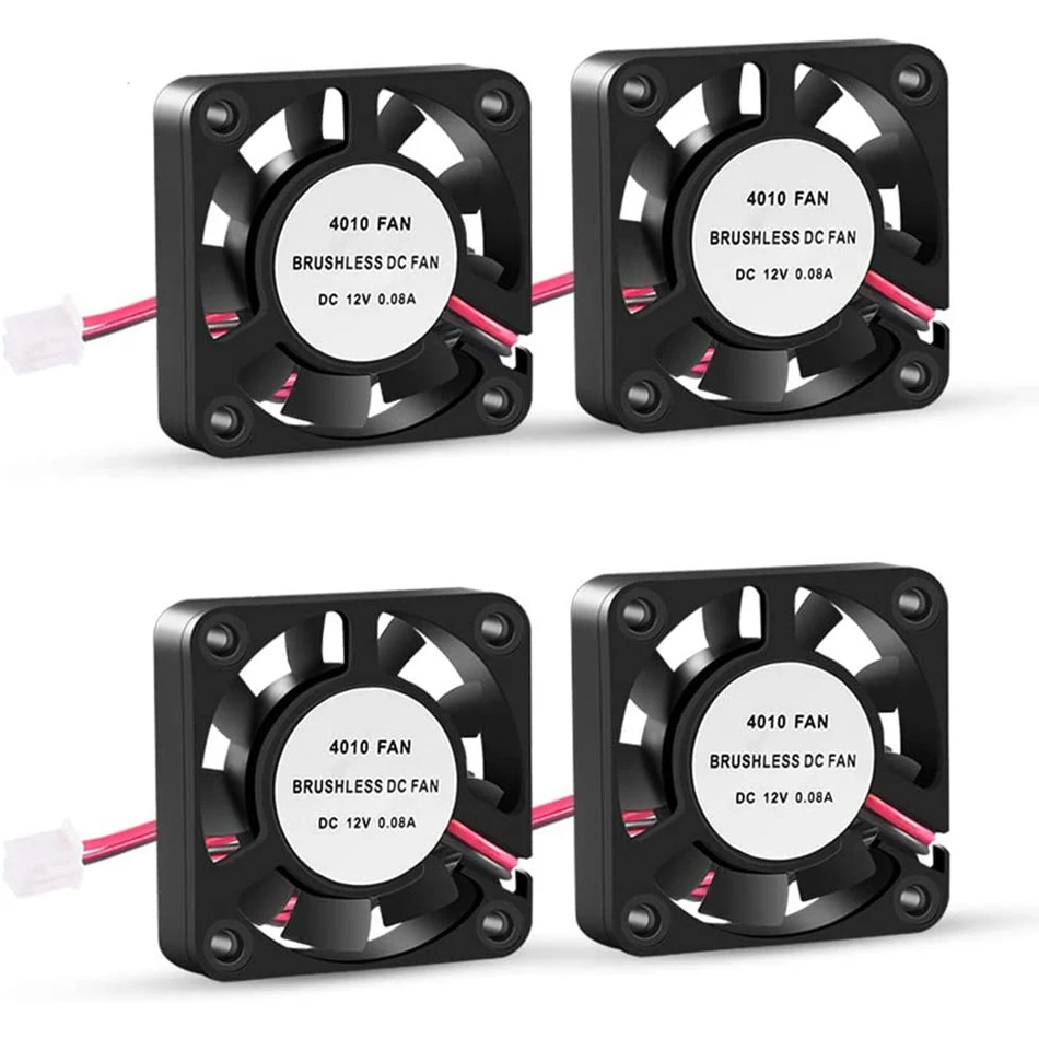 

3D Printer Cooling Fan 40mm x 40mm x 10mm Blower Cooling Fan with 2 Pin Terminal for Hotend Extruder Heatsinks Makerbot MK7 MK8