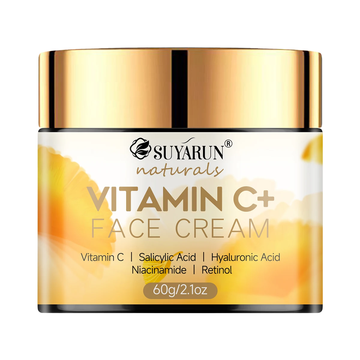 SUYARUN Crema facial con vitamina C de ácido hialurónico y miel: crema hidratante antienvejecimiento iluminadora, crema hidratante de día/noche para la piel.