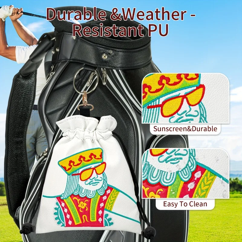 حقيبة ملحقات حقيبة الجولف المحمولة مع مادة البولي يوريثان الاصطناعية، وإغلاق برباط متين، هدية مثالية لحقائب الجولف للاعبي الجولف #6