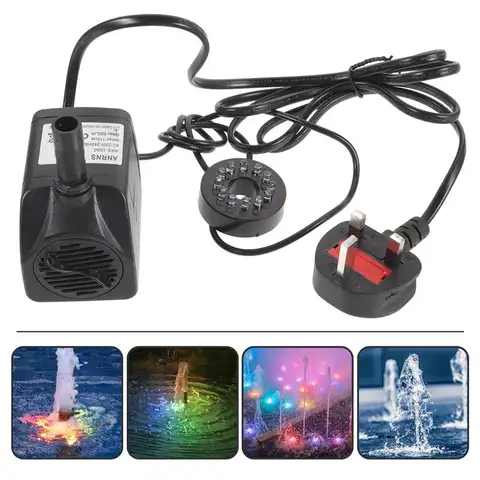 3 25W 잠수정 워터 펌프 12 LED 색상 수족관 분수 연못 물고기 탱크 수경 시스템에 대한 조절 속도 미국 EU