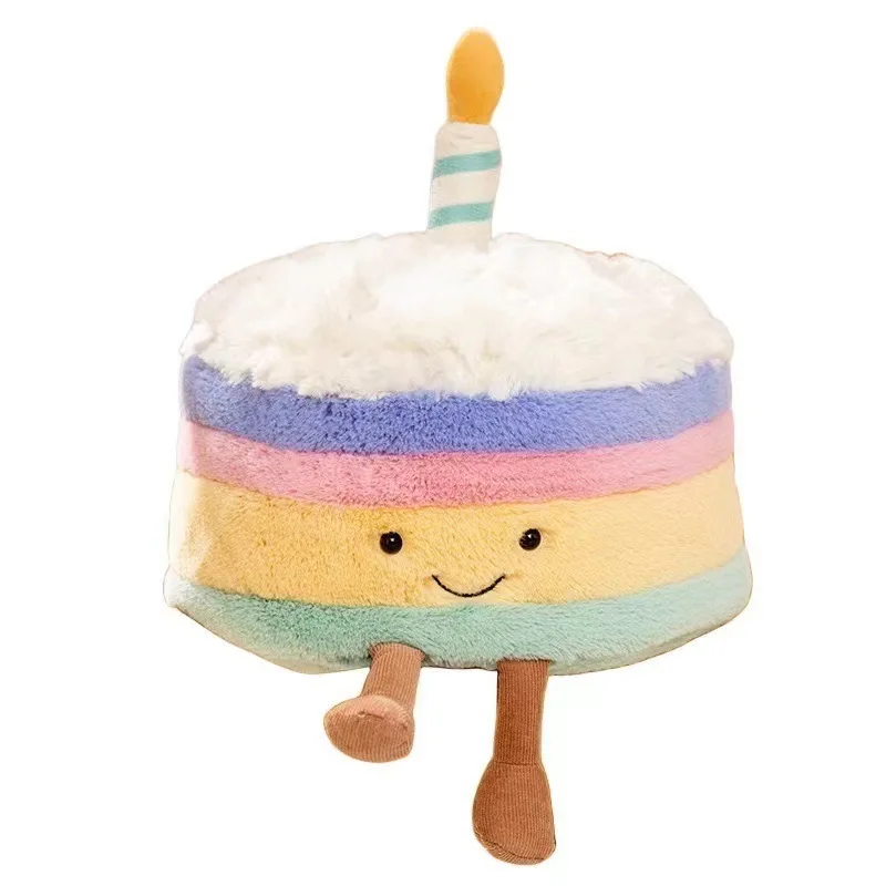 Cute cartoon rainbow cake doll, children\'s creative birthday gift, plush toy, girls\' cake doll ornament