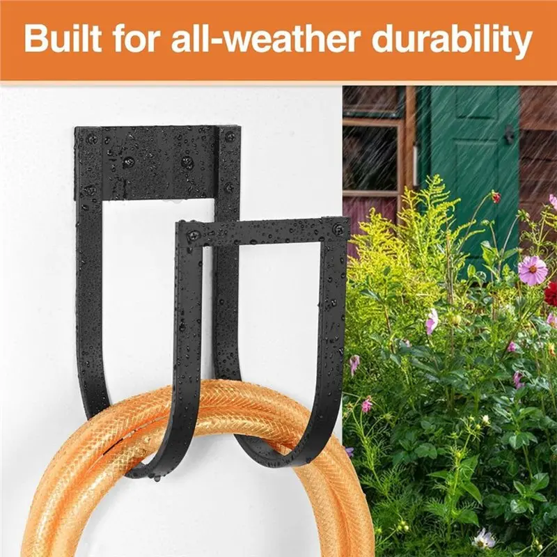 FYBL-Garden Hoses Hanger 2 Pcs Heavy Duty Wall Mount Metal For Outdoor, Garage, Yard Storage Holder