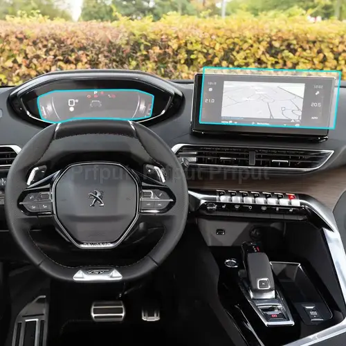 Película protectora de pantalla LCD de vidrio templado para navegación de coche, pegatina protectora para salpicadero, accesorios para Peugeot 5008 2021
