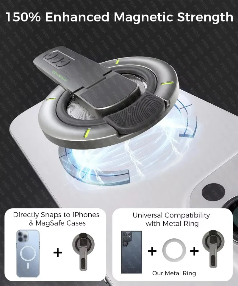 N52 Phone Grip for Phone Stand 360° Rotation Gym Holder Phone Kickstand Silicone Finger Ring Innovative Pressure-Relief Damping