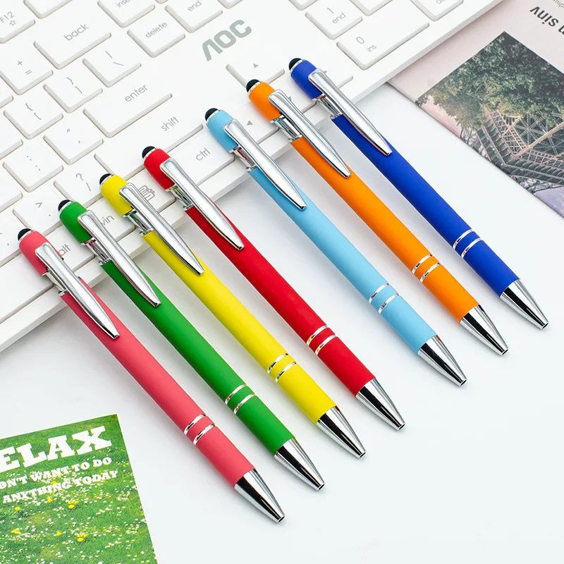 200Pcs Pens Wholesales Metal Ballpoint Pen with Screen Touch Stylus for Advertising Promotion Party Gift