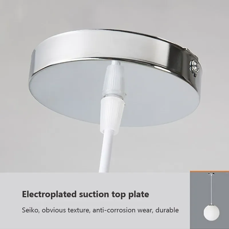 Home Decor Pendant Lights White Glass Ball Hanging Lamps Bar Dining Room Bedroom Clothing Store LED For Ceiling Chandeliers
