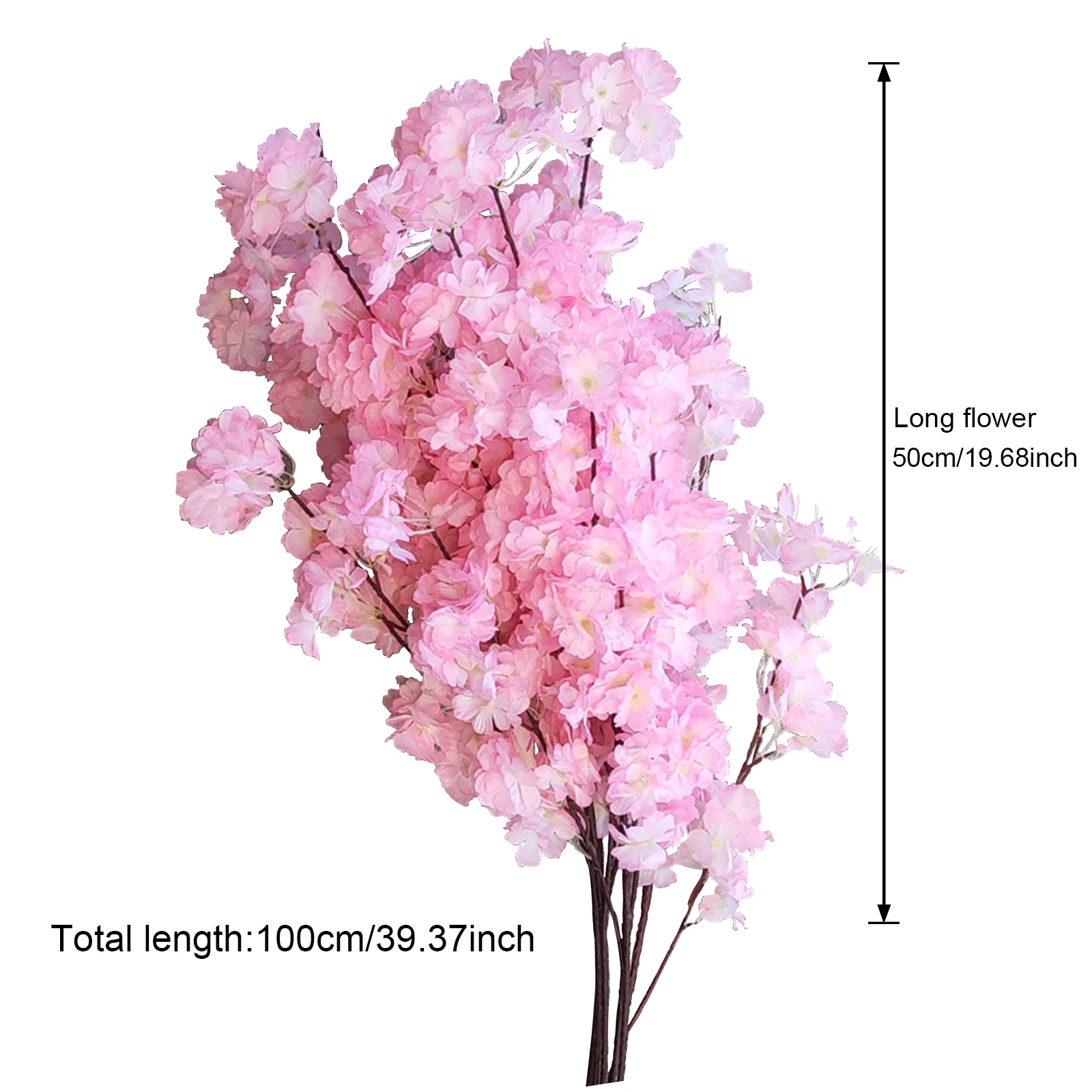 3-Fork Double-Layer Red Simulation Cherry Blossom Branches For Party Home Furnishing Decoration Hotel