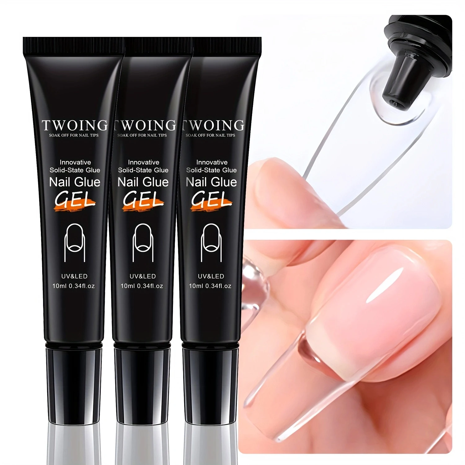 Solid Nail Glue Nail Tips Gel for Press On Nails,Acrylic Nail Gel for Manicure Extension,False Nails Adhesive Glue Long Lasting