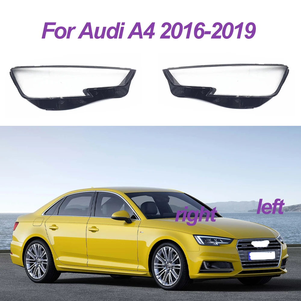 

Стеклянная крышка для автомобильных фар Audi A4 2016 2017 2018 2019, 1/2 шт., сменная стеклянная крышка для левой/правой фары, прозрачная оболочка для лампы