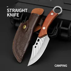 1PC sharp fruit knife, EDC camping knife, fixed blade, barbecue knife, multi-purpose outdoor survival knife and hunting knife