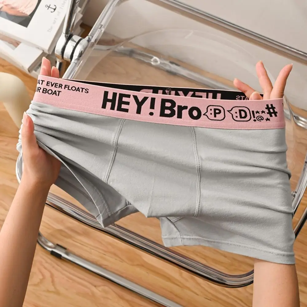 

4PCS Letter Printed Men's Cotton Panties Thin Underpants Seamless Underwear for Men Briefs Mid Waist Male Shorts Boxer Gifts