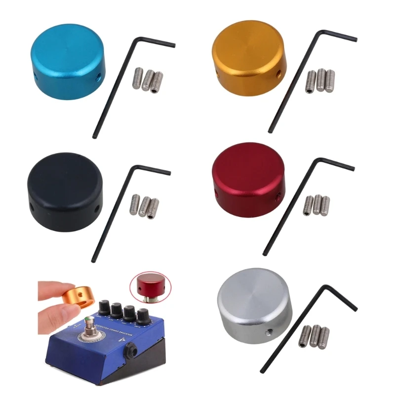 Guitar Effect Pedal Guitar Foot Nail Caps Effect Pedal Pad Cover Aluminum Alloy Tools Parts Foot Switch Toppers Knobs G99D