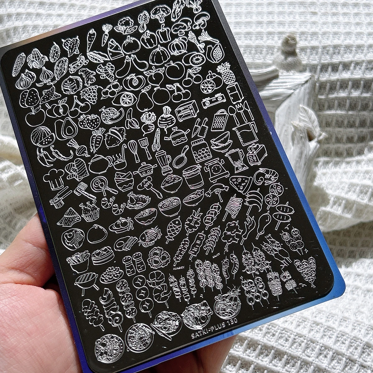 

Пластина для штамповки ногтей, стальная пластина для штамповки, благоприятная для начинающих, без покраски, шаблон для украшения ногтей, еда Синьцзян, ягненка, шампуры, шоколадные короткие хлебные пирожки, вечерние, десерт, летняя форма для мороженого, фр