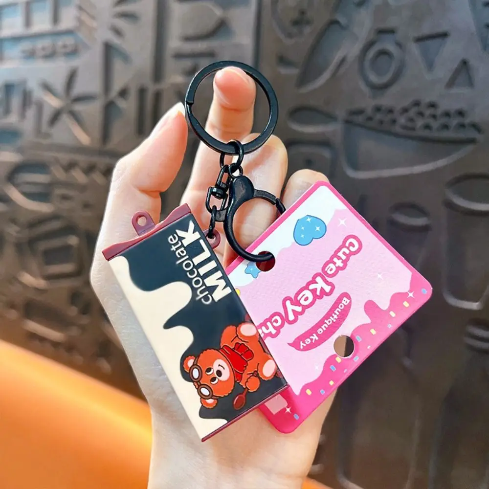 Portable Fidget Keychain Bendable Reusable Chocolate Keychain Breaking Design Cartoon Patterns Bendable Keychain For Adults