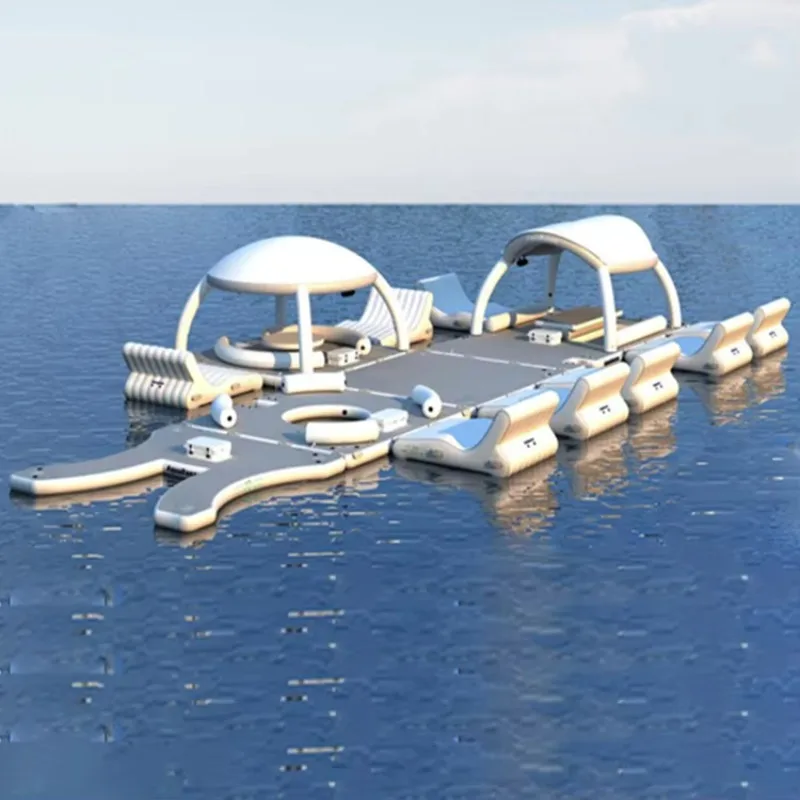 Customized Inflatable Floating Island Oasis Water Toys for Yacht Floating Amusement Facilities