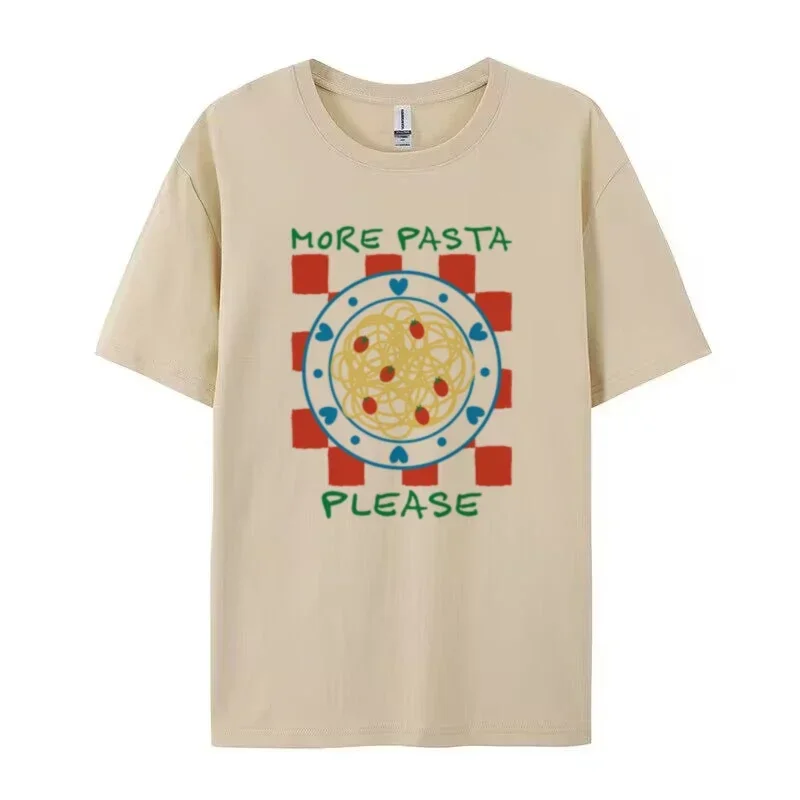 Tops holgados de moda para mujer, camiseta Retro estética para amantes de las Pasta, bonita camiseta de espagueti Hippie, divertida camiseta de comida italiana