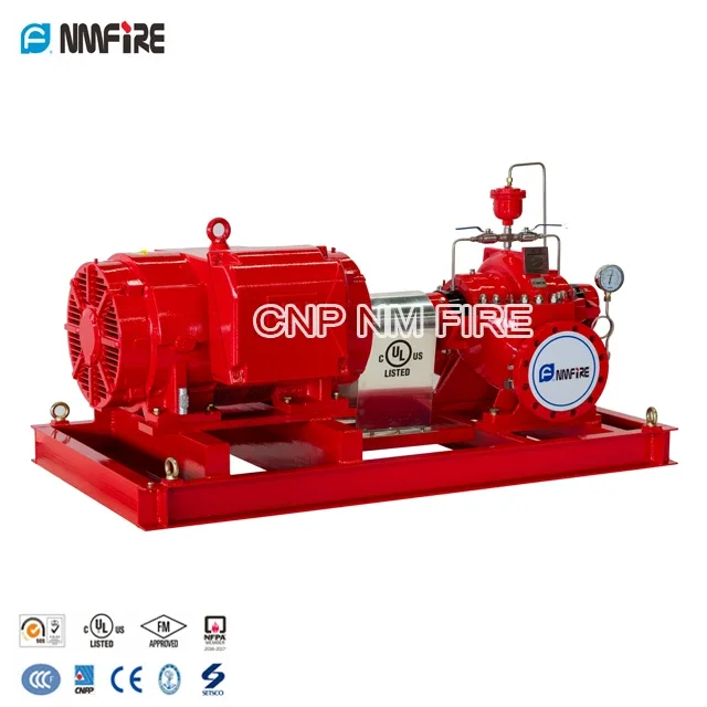 500gpm 114m3/h 75psi Listed NFPA20 Single Stage Split Case Centrifugal Fire Pump With Electric Motor