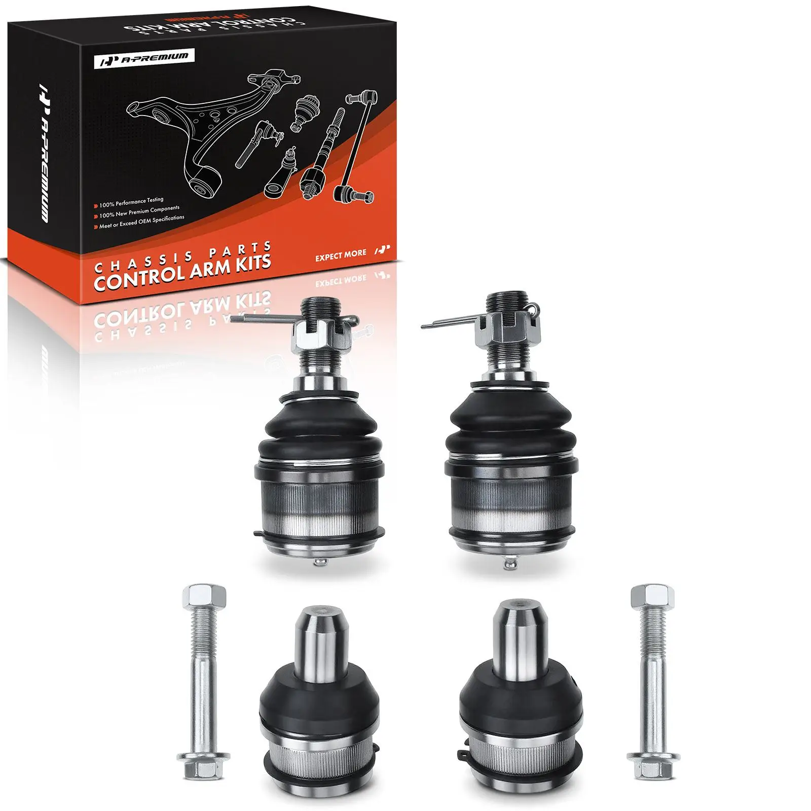 A-Premium 4x Front Upper Lower Ball Joints Kit for Ford F-250 1999 F-250 Super Duty F-350 Super Duty 1999-2020 Excursion