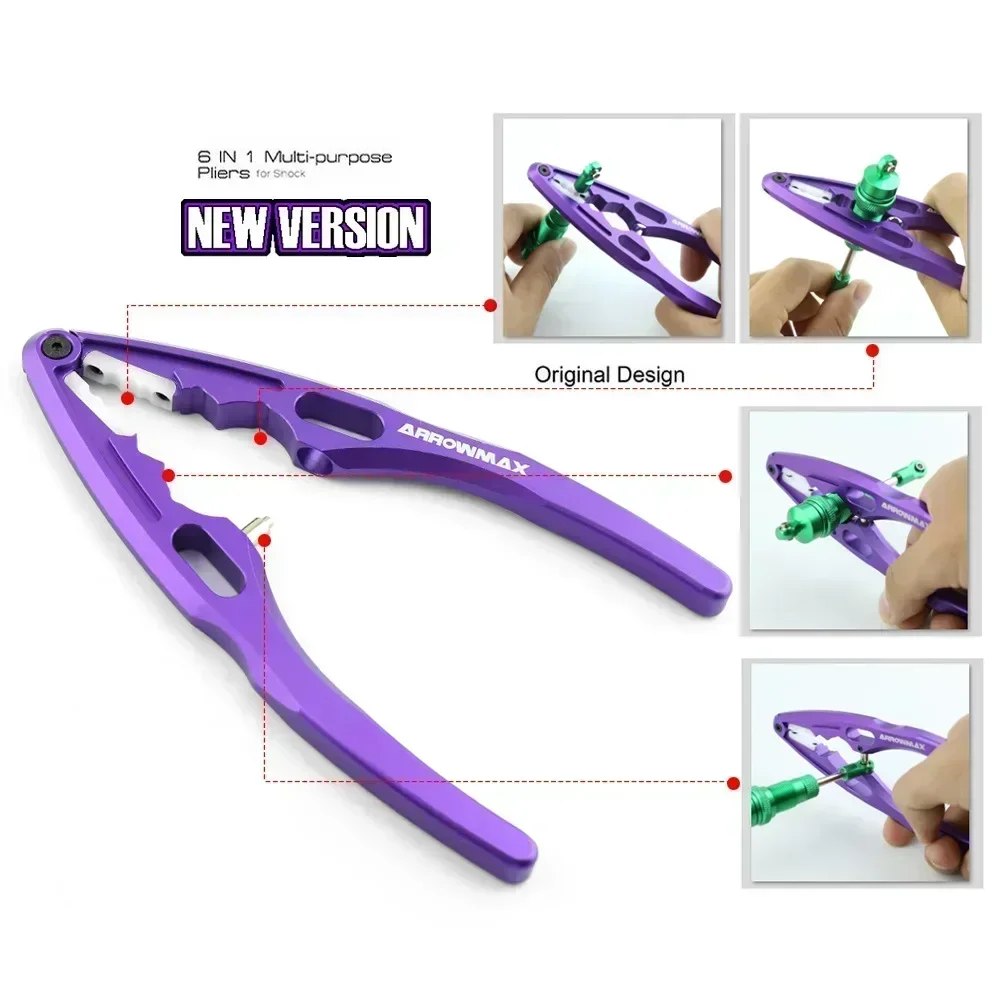 1 قطعة 6 في 1 المعادن امتصاص الصدمات كماشة قضيب الكرة المشبك أداة متعددة الوظائف ل 1/8 1/10 RC الزاحف سيارة 94111 Trxs محوري XV01 #5