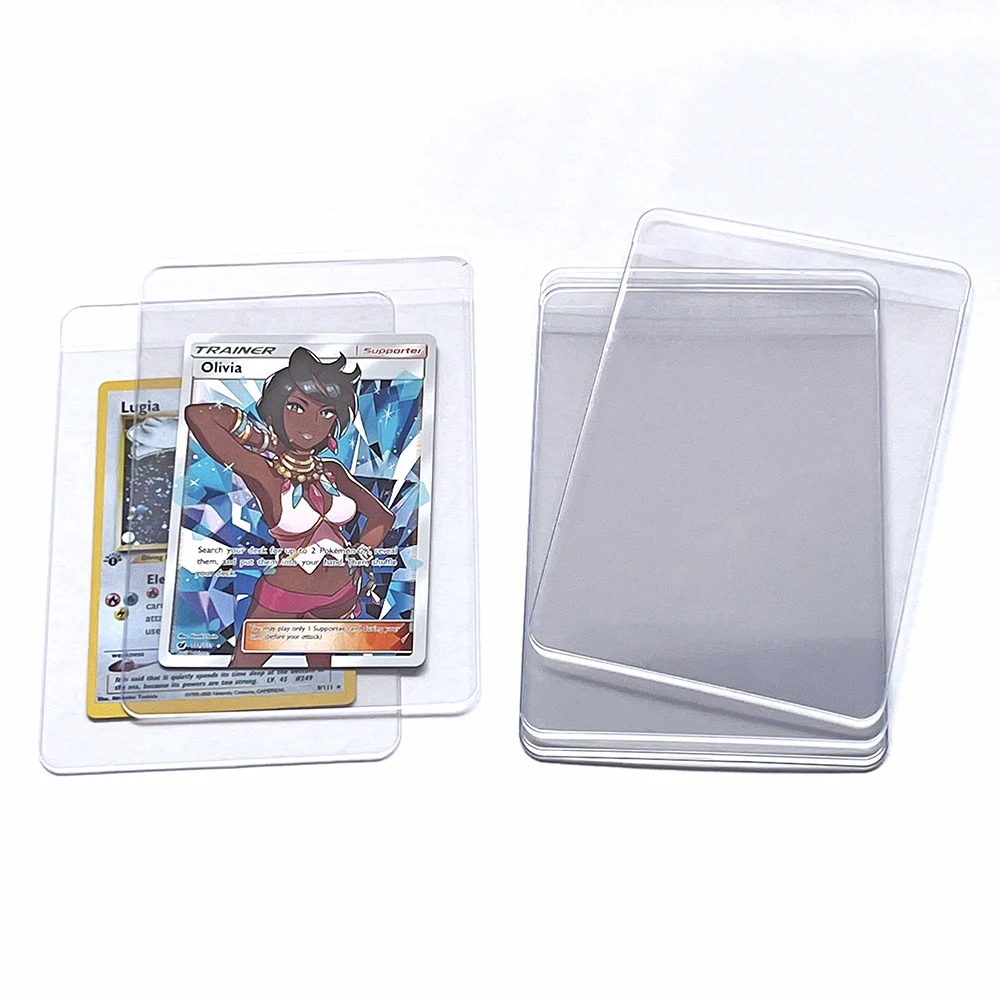 50ct Semi Rigid Card Holder -Trading Card Protector Compatible with MTG, YGO, Football Sport Cards Sleeves Toploaders Protector