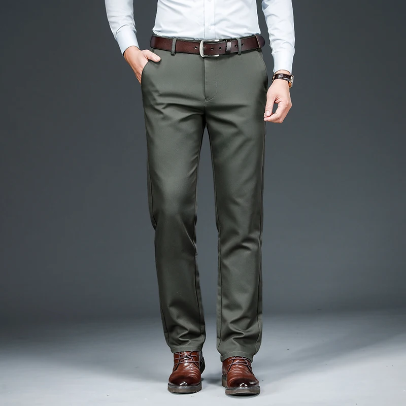 

Men's Casual Pants Autumn Loose Straight Stretch Fashion High-End Quality Professional Men's Office Business Trousers