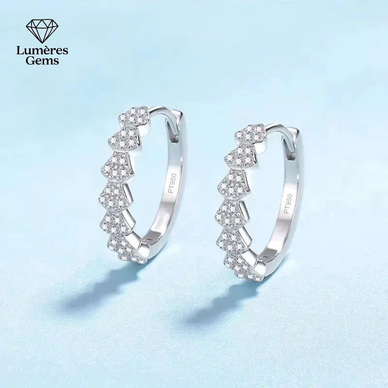 

Платиновые серьги-кольца PT950 для женщин, элегантный муассанит с бриллиантом 0,35 карата, обручальные, свадебные, ювелирные украшения, подруга, день рождения