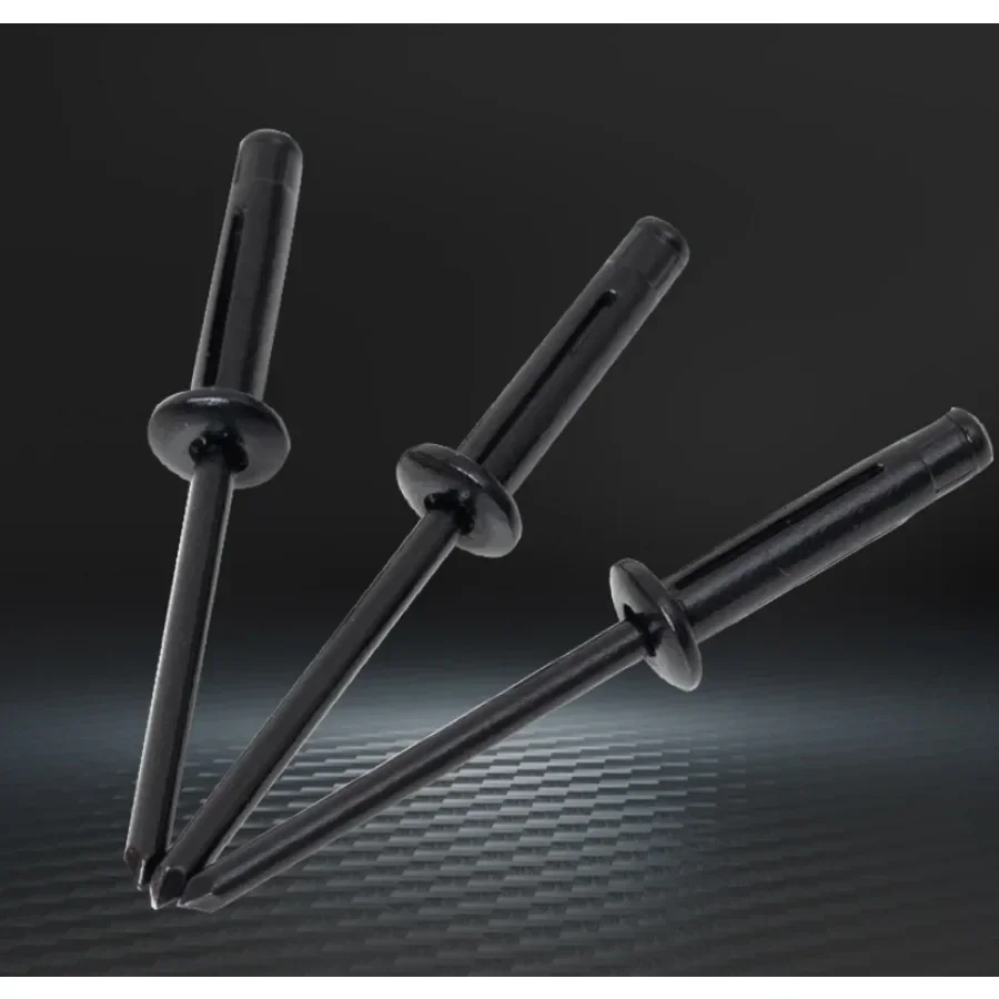 50pcs Full Black Painted Aluminium Trifold Blind Rivets Pop Bulb Blind Rivet Car Bumpers Car Interior Air Conditioner 3/16