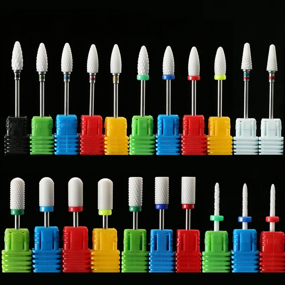 세라믹 다이아몬드 밀링 커터 네일 드릴 로터리 비트 매니큐어용 큐티클 클린 전동 커터 드릴 비트 액세서리