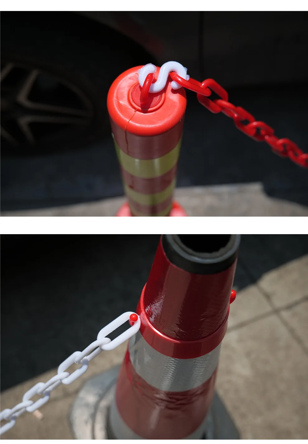 Red Traffic Cone Buckle Plastic 5x2.3x2.3cm Cap for Outdoor Cones Construction Sites Parking Lots High Visibility Accessory