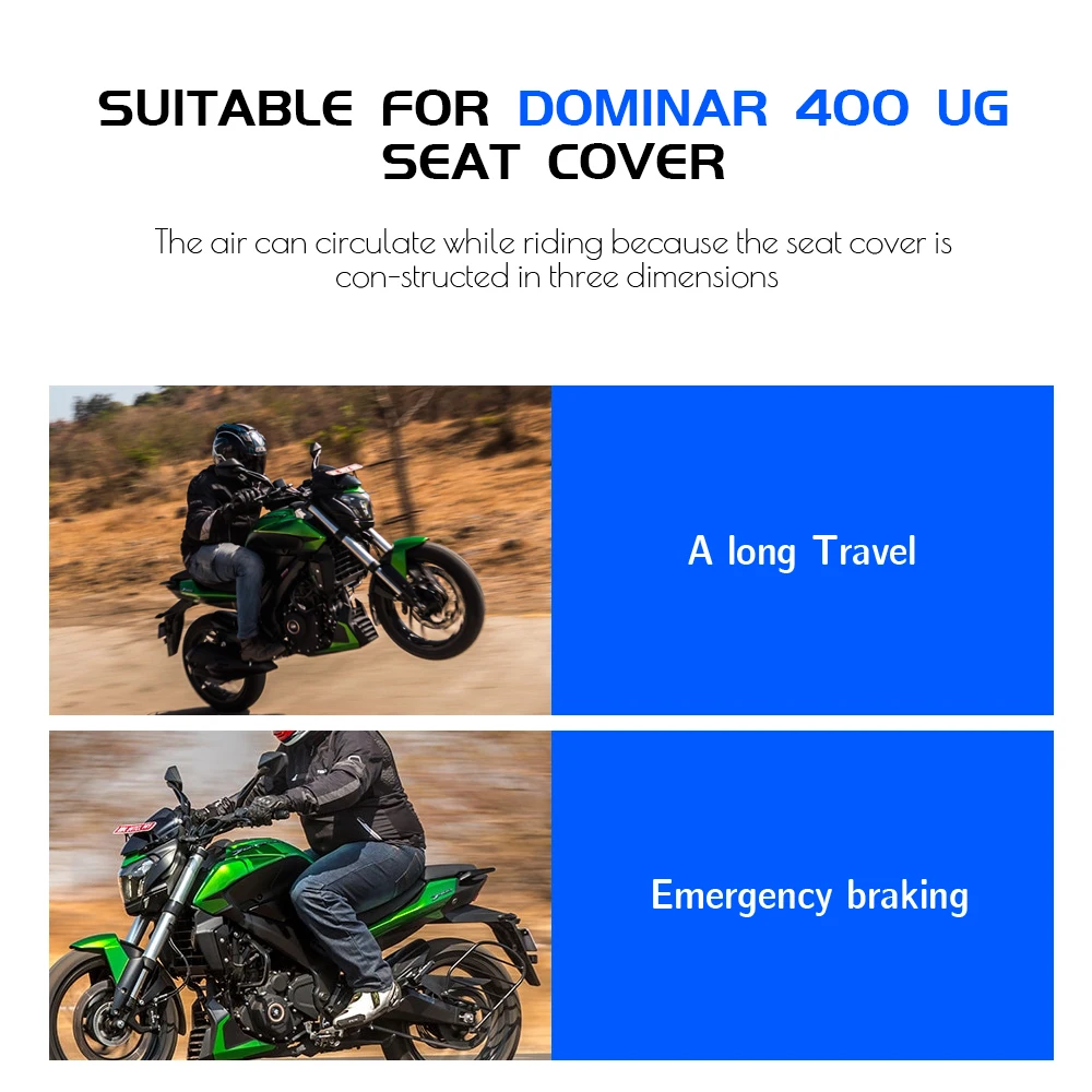 Accessori moto fodera per sedile in tessuto a rete 3D antiscivolo cuscino impermeabile traspirante per Bajaj Dominar 400 UG Dominar400