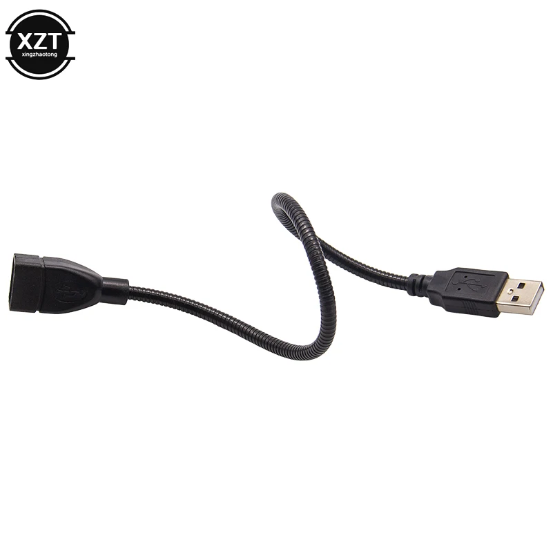 NEW USB Male To Female Extension Cable LED Light Fan Adapter Cable Flexible Metal Hose Power Supply Cord 4 Copper core