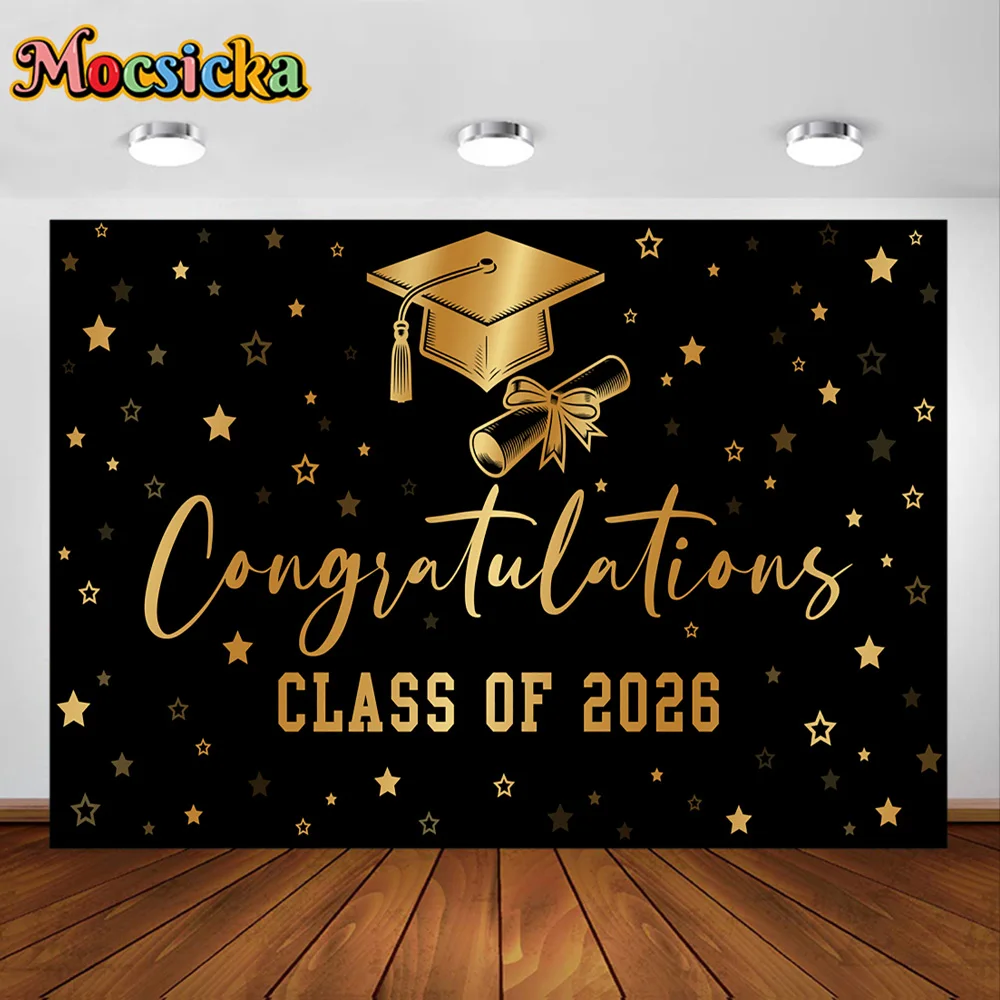 Mocsicka Photography Backdrop Celebrate 2026 Graduation Season Decoration Boy Girl Portrait Photo Backgrounds For Photographs