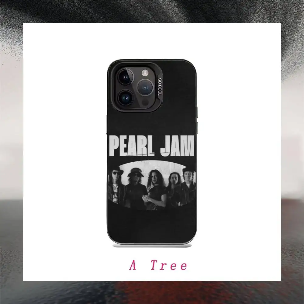 P-Pearl Band J-Jam Phone Case For IPhone 16 17 15 14 12 13 Pro Max Black Color Shockproof Cover