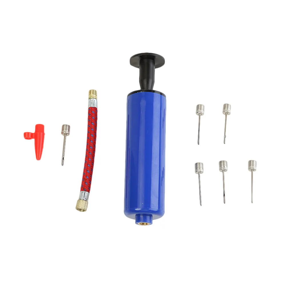 Kit Gonfiatore per Palloni 10 Pezzi/Set, Pompa Portatile con Prolunga per Calcio, Basket e Football