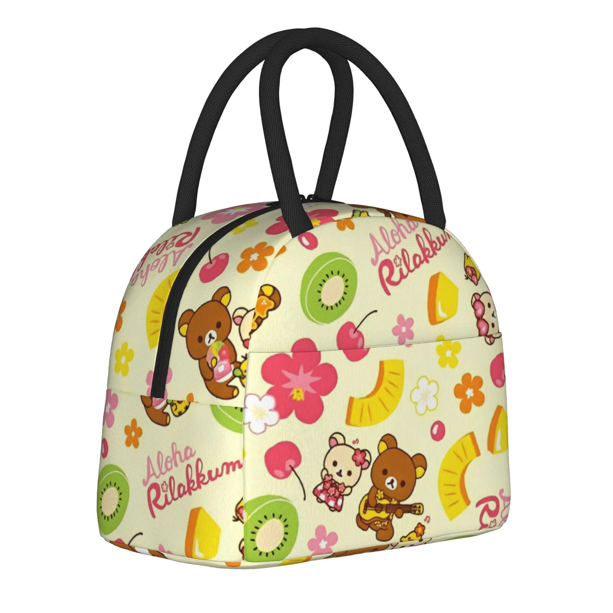 Rilakkuma  Insulated Lunch Bag Cooler Bag Reusable,Lunch Container Cute Cartoon Portable Lunch Box Tote Food Bag College  Travel