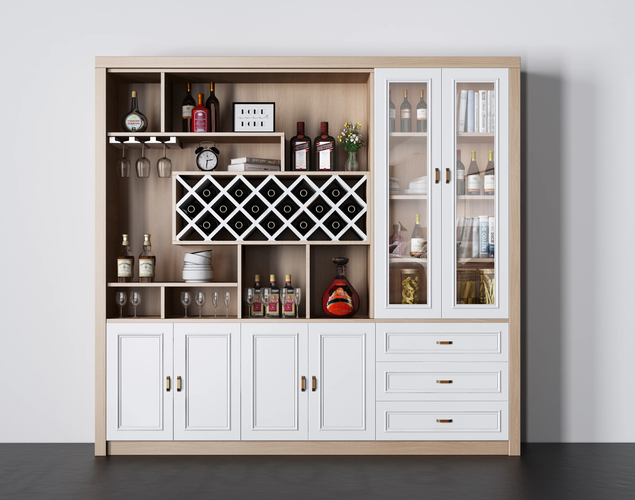 

Customized Wood Wine Display Cabinet for Home and Hotel at Factory Price