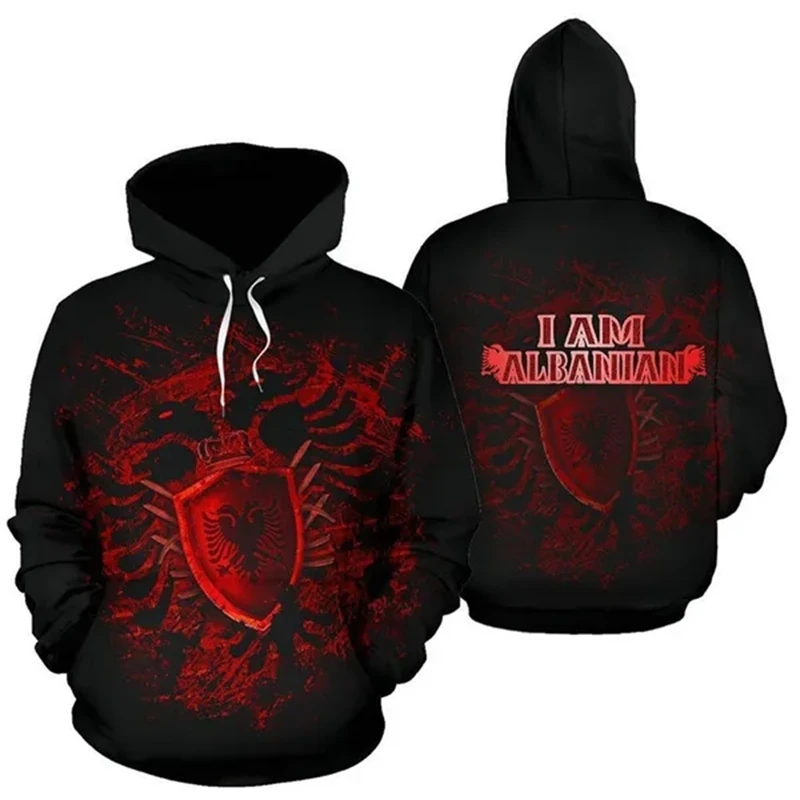 Newest Fashion 3D Print Albania Armor Hoodies Hooded Sweatshirts For WomenMen Streetwear Baggy Trendy Unisex High Quality Tops