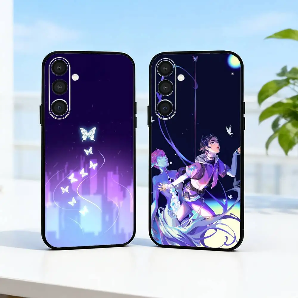 Clove V-Valorant-S Game Phone Case For Samsung  A73,72,71,A52,51,40,41,A22,A32,31,A13, Soft Black Shell