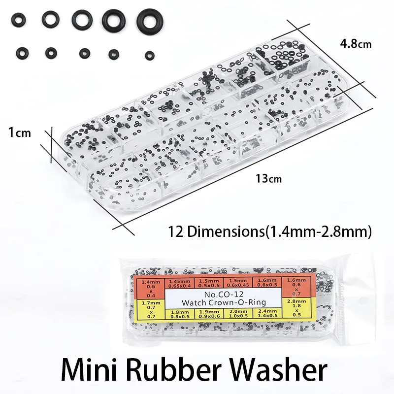 Mini Rubber Washer O-Ring Watch Crown O-Ring Gasket Waterproof Watches Seals Parts  Watch Repair Tools for Watchmaker Accessory