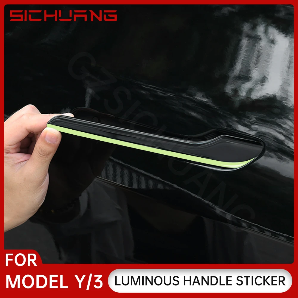 

For Tesla Car luminous Door Handle Protective Sticker For Tesla Model 3 Model Y Scratch Resistant car Sticker Car Accessories ﻿