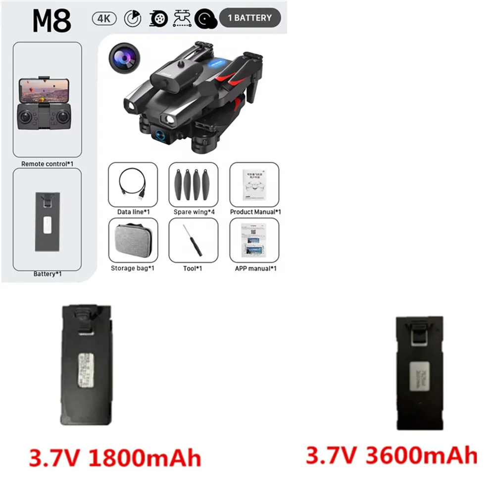 

M8S аккумулятор для дрона 3,7 В 1800 мАч 3600 мАч литий-полиэтиленовая/лопасть пропеллера/для M8S аксессуар для дрона M8S Запчасти для дрона