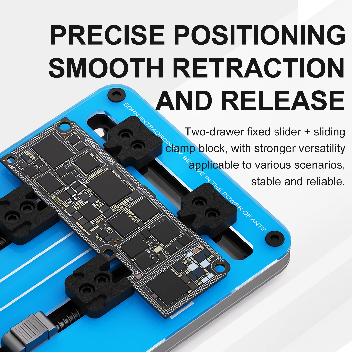 MaAnt M085 Tempered Glass Heat Insulating T Clip Platform PCB Holder for Mobile Phone Repair Adjustable Motherboard Fixture Tool