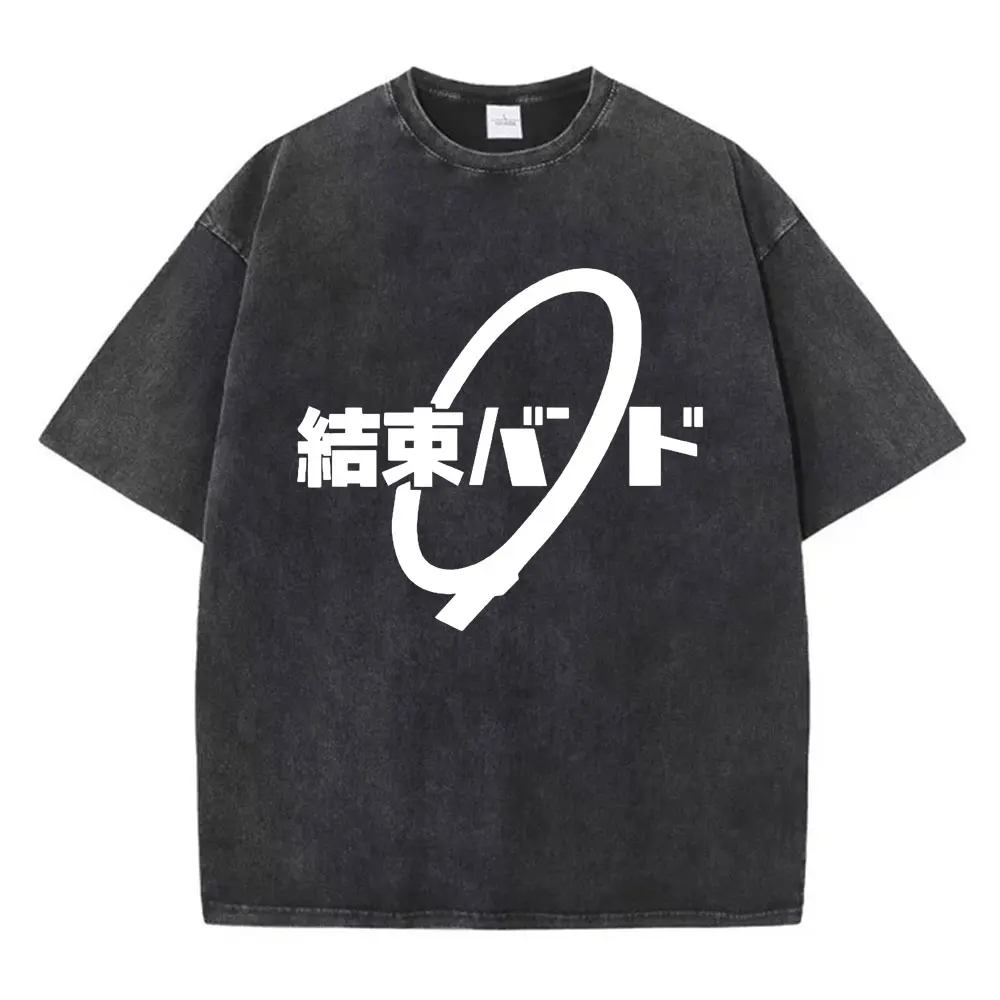 

Bocchi The Rock Anime Logo Graphic T Shirts High Quality Fashion Vintage Washed T-shirt Men Women Casual Short Sleeve T-shirts