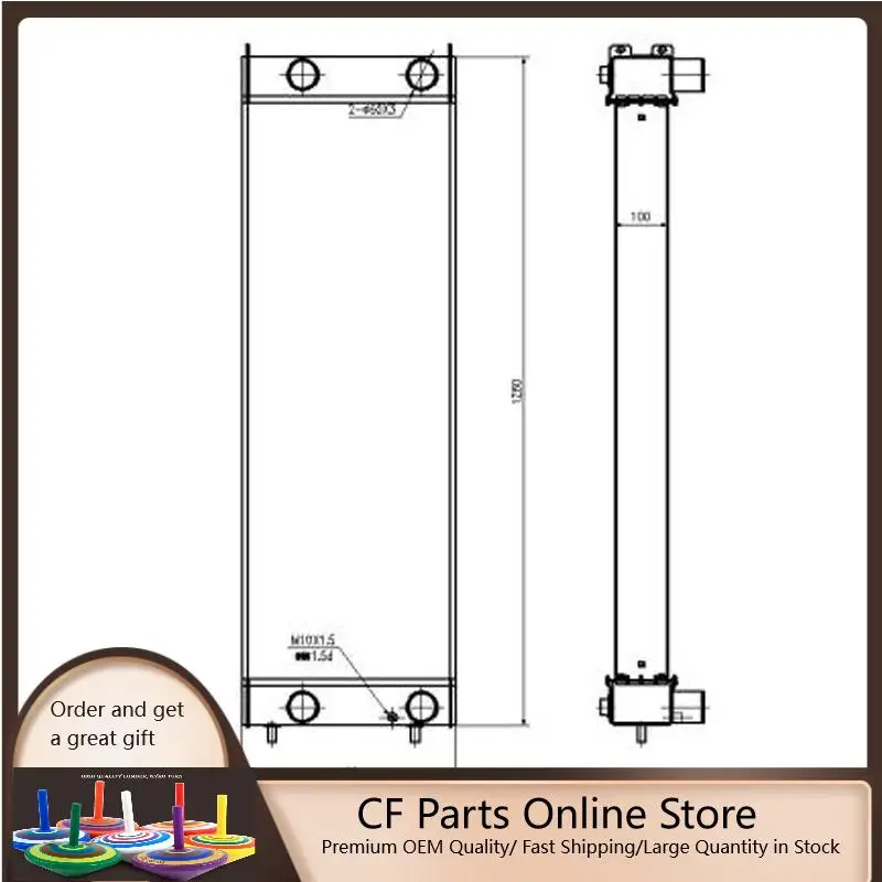 4654973 Aluminum Radiator For Hitachi ZAX650-3 ZAX670-3 Excavator