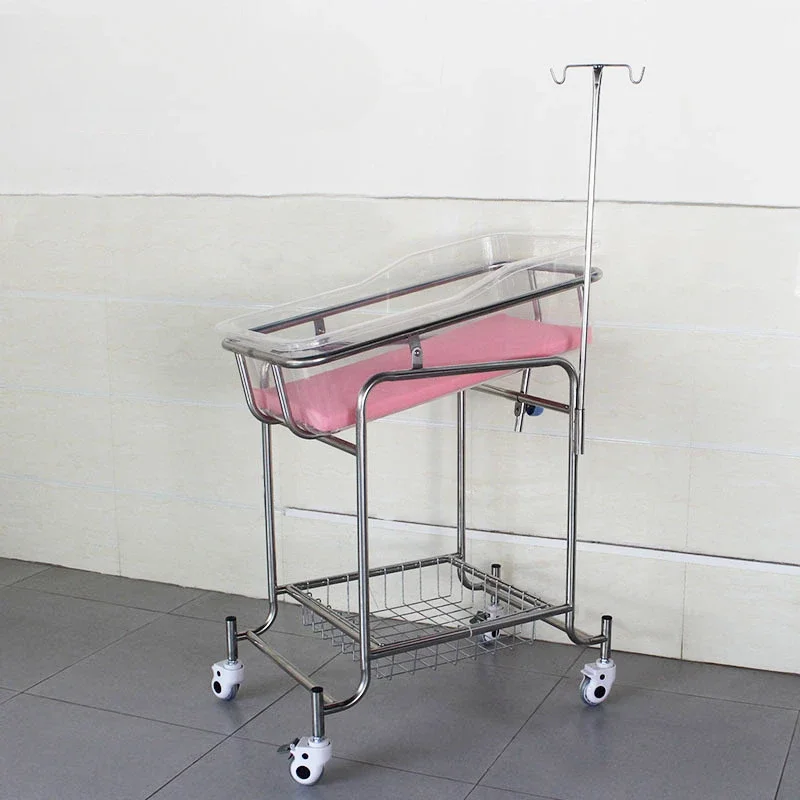 Stainless Steel Infant  Bed Newborn Pediatric Crib